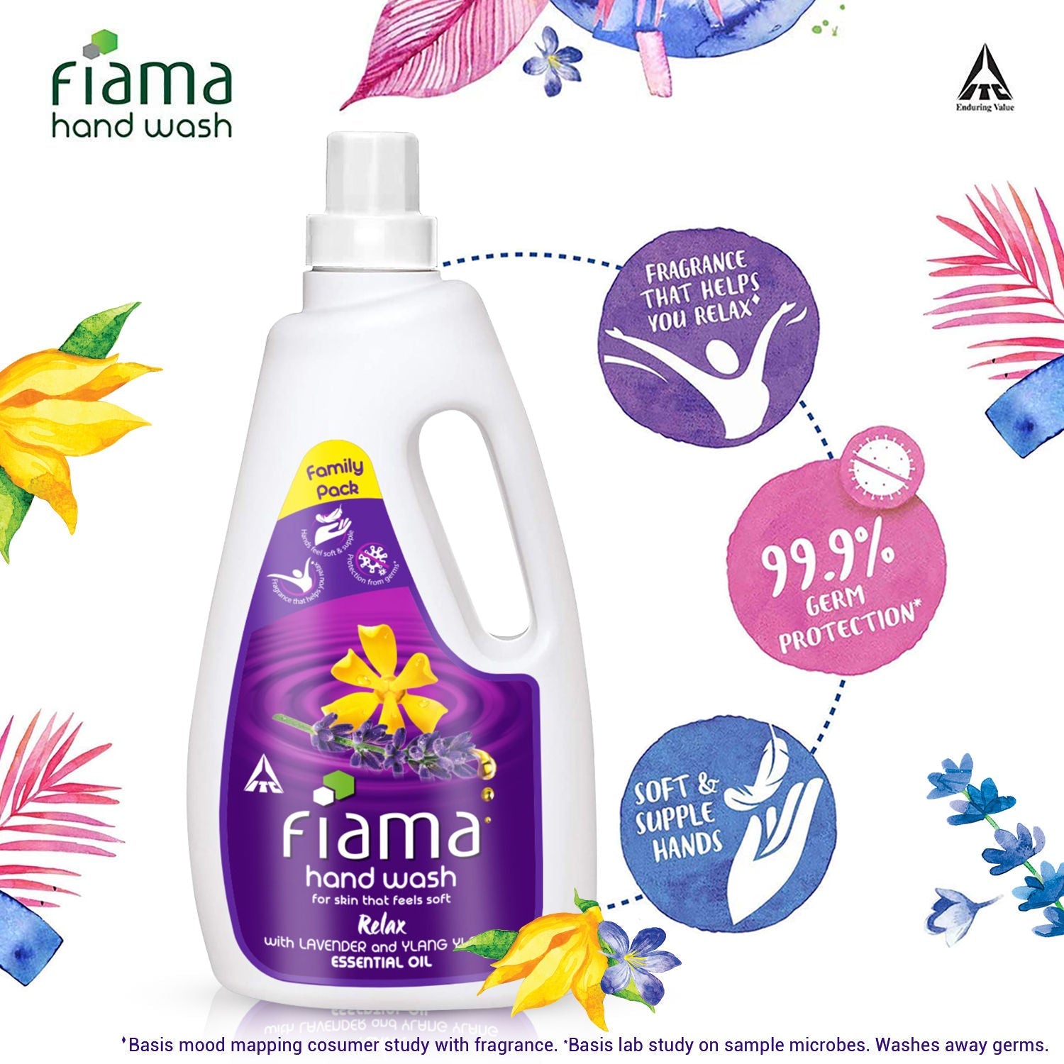 Fiama Relax Moisturising Hand Wash, Lavender Oil And Ylang Extracts For Soft And Supple Hands, 1000ml Buy at Indicrest Image 3