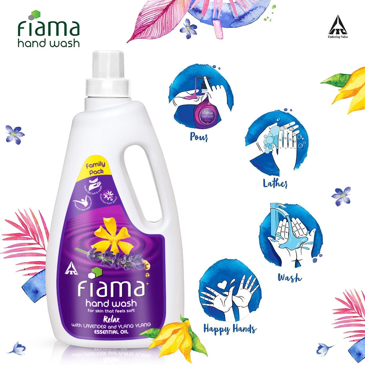 Fiama Relax Moisturising Hand Wash, Lavender Oil And Ylang Extracts For Soft And Supple Hands, 1000ml Buy at Indicrest Image 4