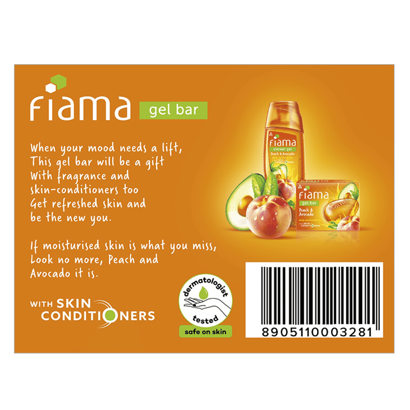 Fiama Peach & Avocado Gel Bar, Moisturized Skin, Skin Friendly PH (Pack of 6 Soaps), 750g Buy at Indicrest Image 8