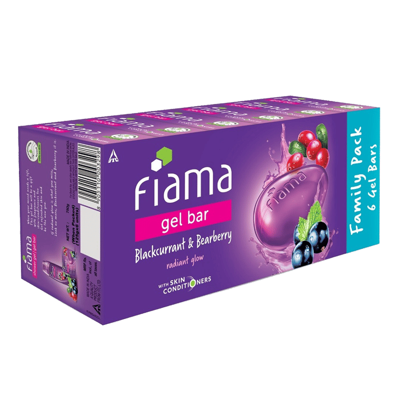Fiama Blackcurrant & Bearberry Gel Bar for Radiant Glowing & Hydrating Skin (Pack of 6 Soaps), 750g Buy at Indicrest Image 5