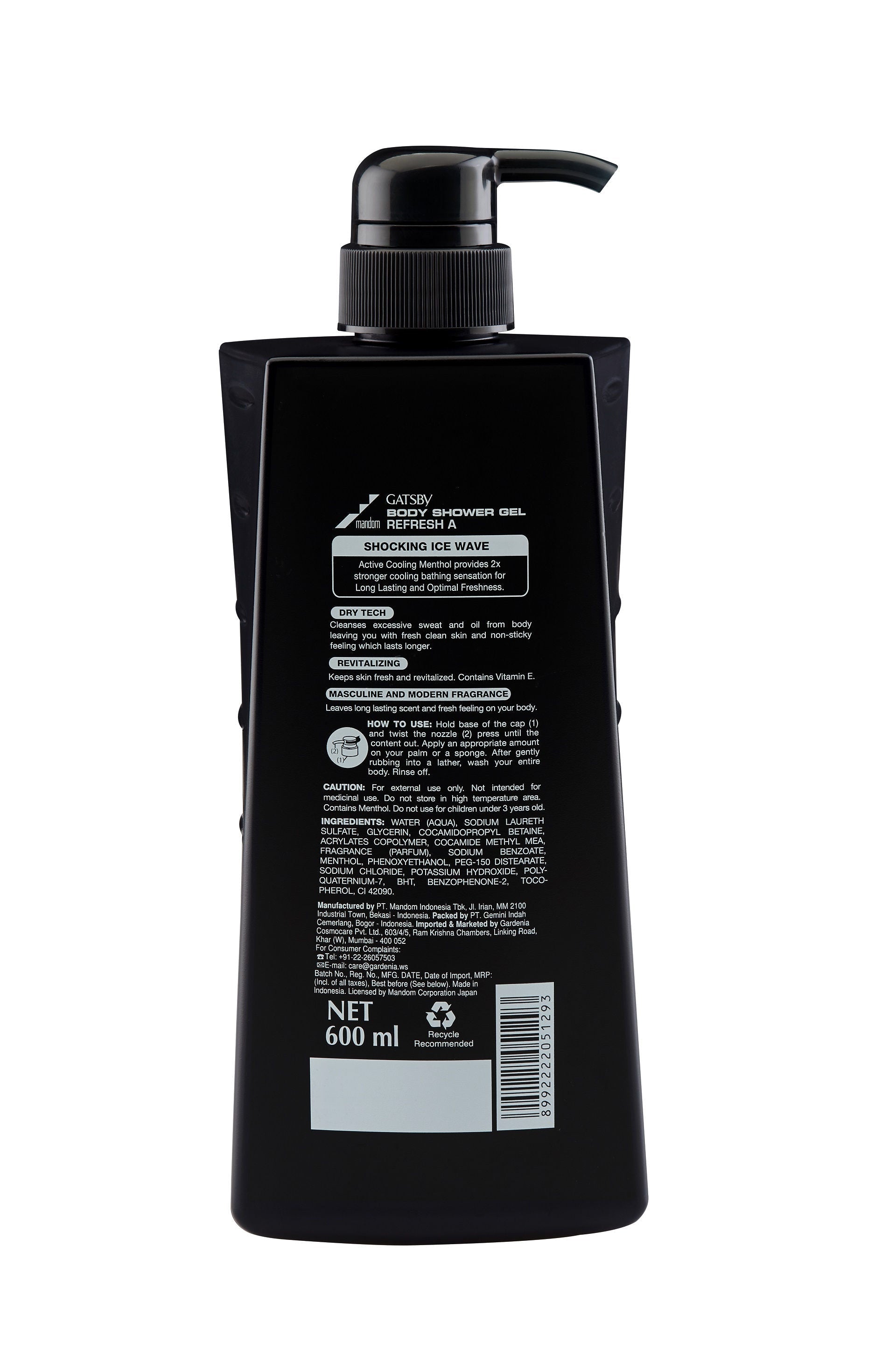 Gatsby Japan Body Shower Gel - Refresh, 600ml Buy at Indicrest Image 3