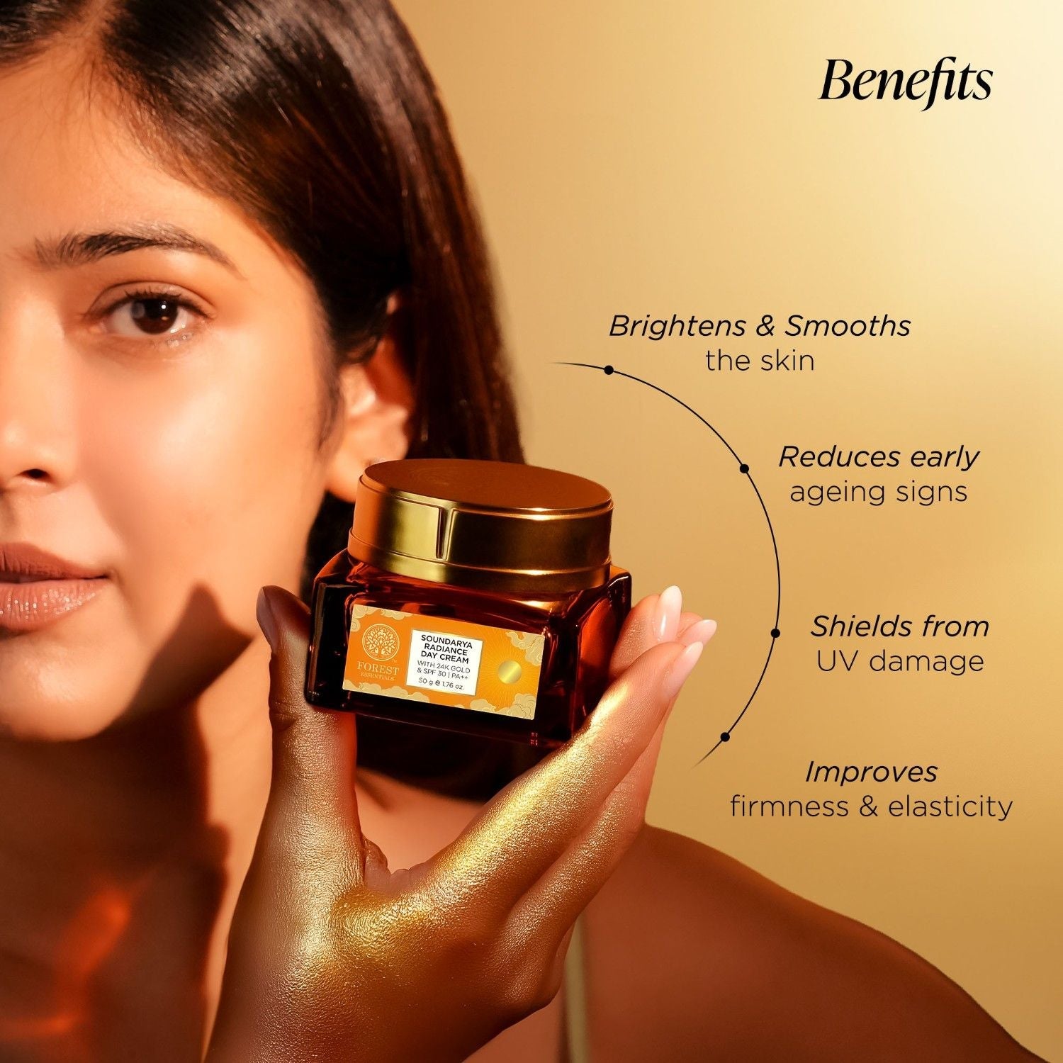 Forest Essentials Soundarya Radiance Day Cream with 24K Gold & SPF 30 PA++, 30g
