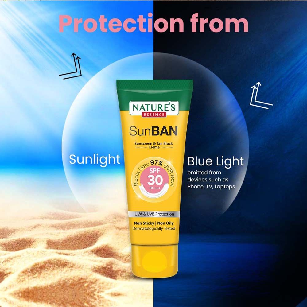 Nature's Essence Sunban SPF 30 PA+++ Sunscreen & Tan Block Creme, 120ml Buy at Indicrest Image 5