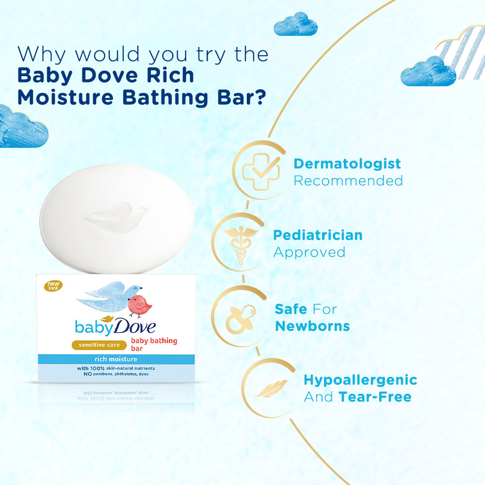 Baby Dove Rich Moisture Bathing Bar (Pack of 3), 225g Buy at Indicrest Image 8