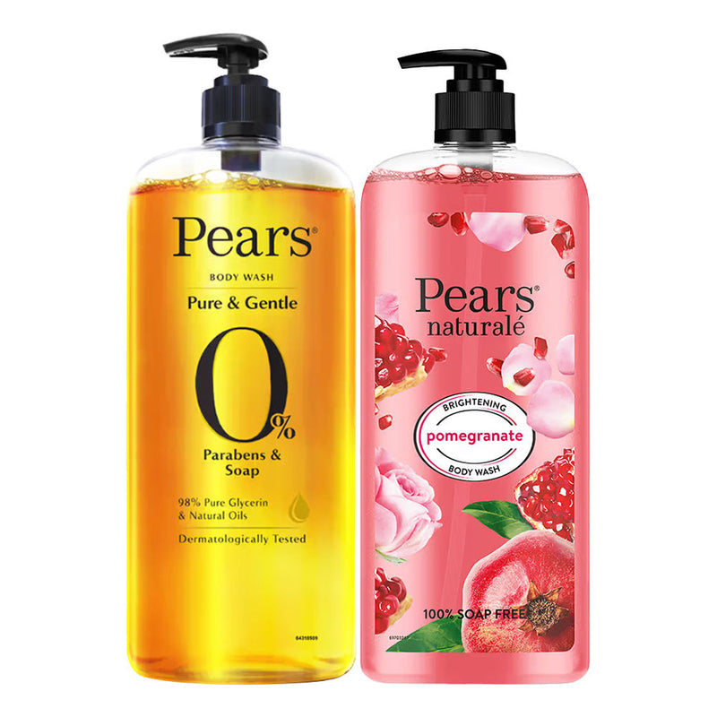 Pears Pure & Gentle Pure Glycrerin & Brightening Pomegranate Body Wash Combo, 2 pieces Buy at Indicrest
