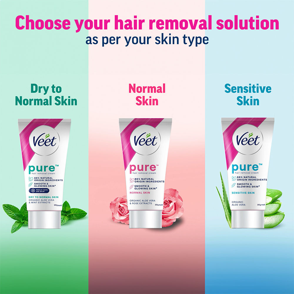 Veet Pure Hair Removal Cream For Women For Dry To Normal Skin, 30g Buy at Indicrest Image 5