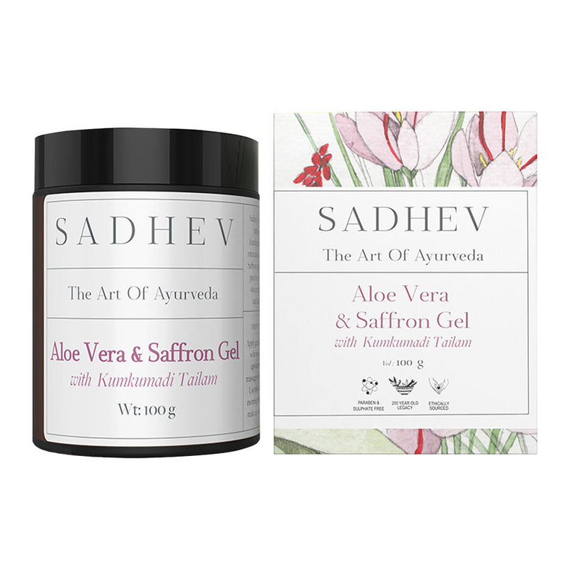 SADHEV Aloe Vera Gel With Saffron And Kumkumadi Thailam, 100g, Buy from Indicrest