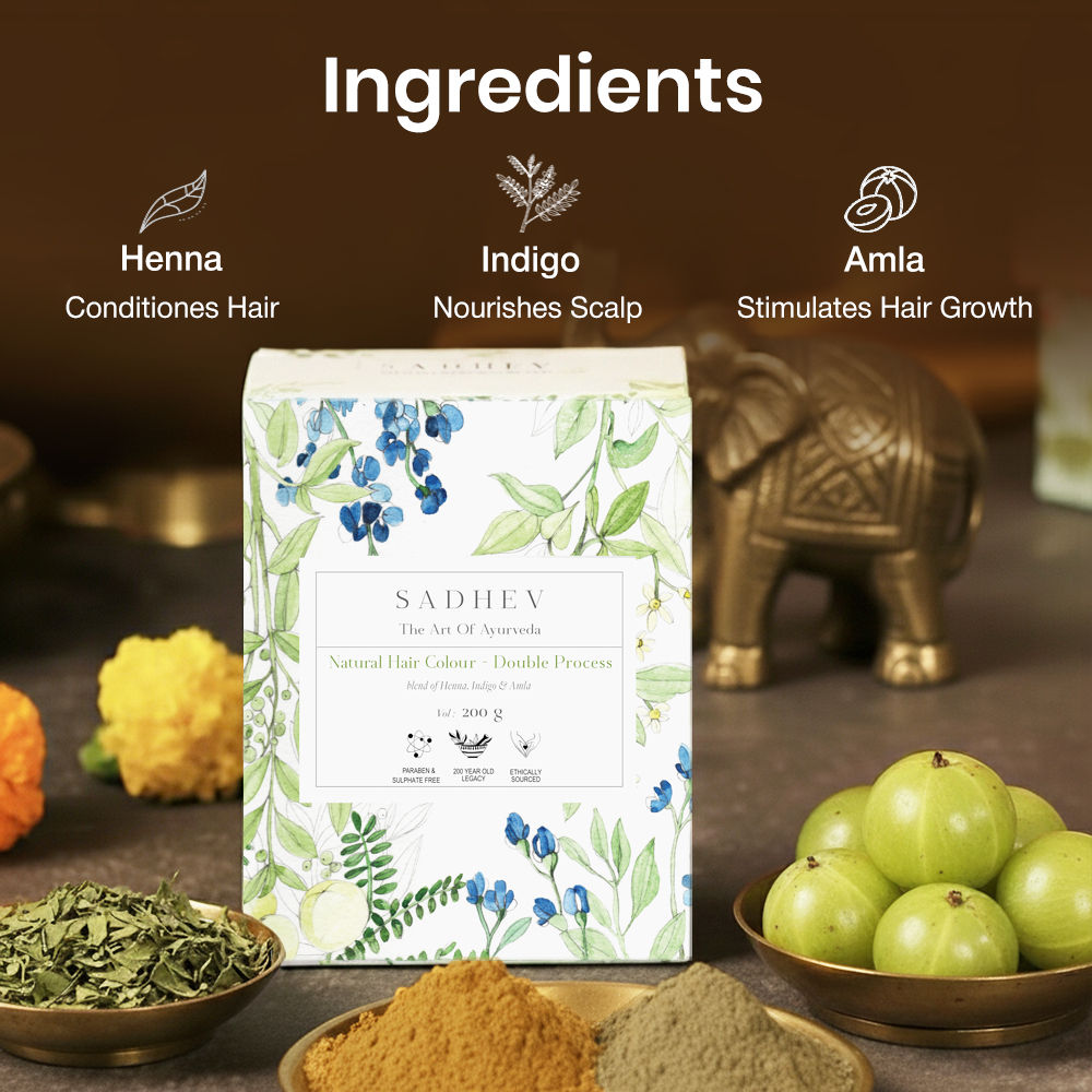 Sadhev Ayurvedic Hair Colour - Double Process, 200gm
