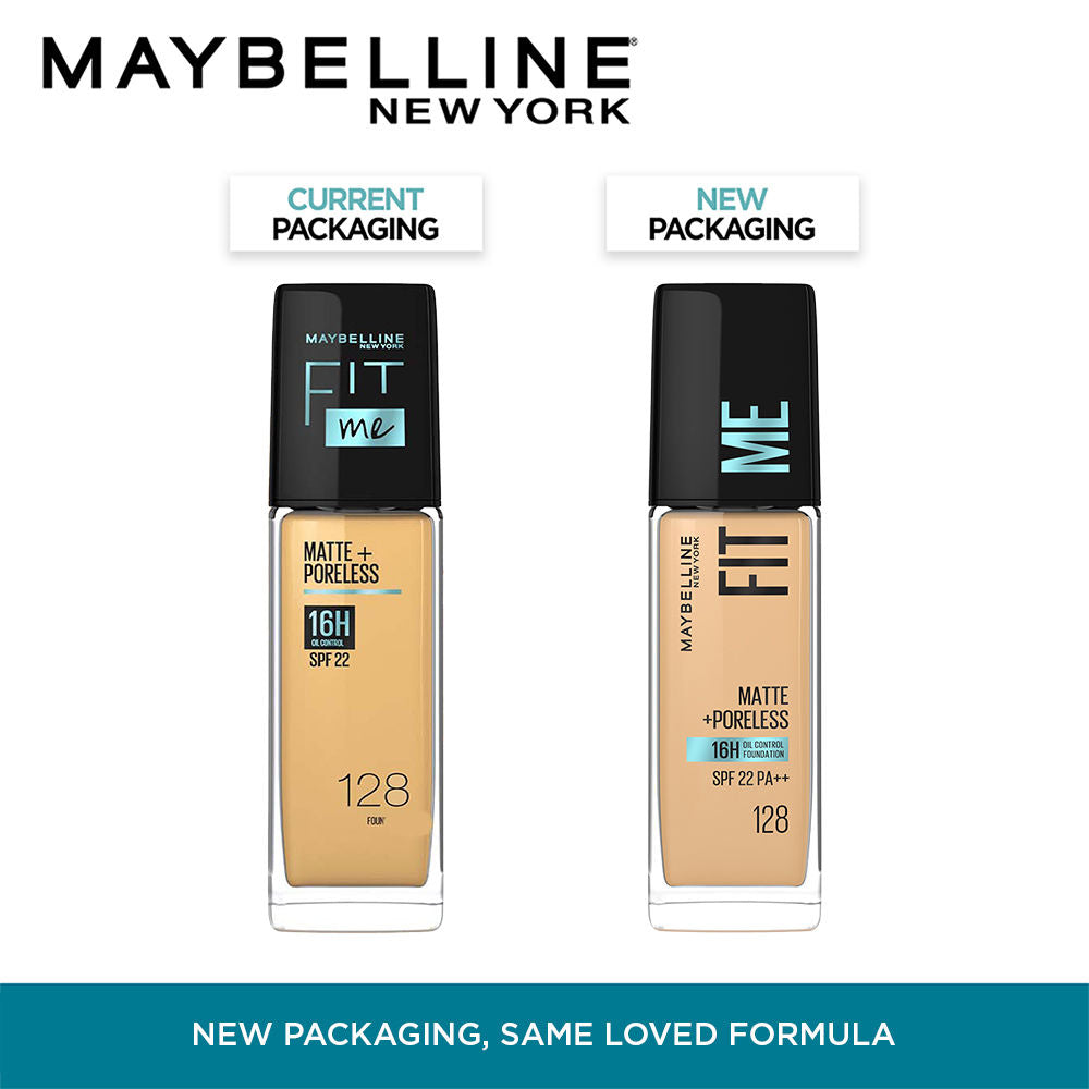 Maybelline New York Fit Me Matte+Poreless 16H Oil Control Foundation With SPF 22 PA++ 128, 30ml Buy at Indicrest Image 2