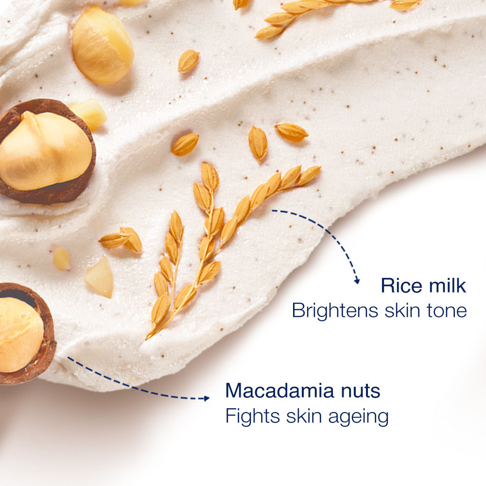 Dove Crushed Macadamia & Rice Milk Moderate Exfoliating Body Scrub, 100g Buy at Indicrest Image 3