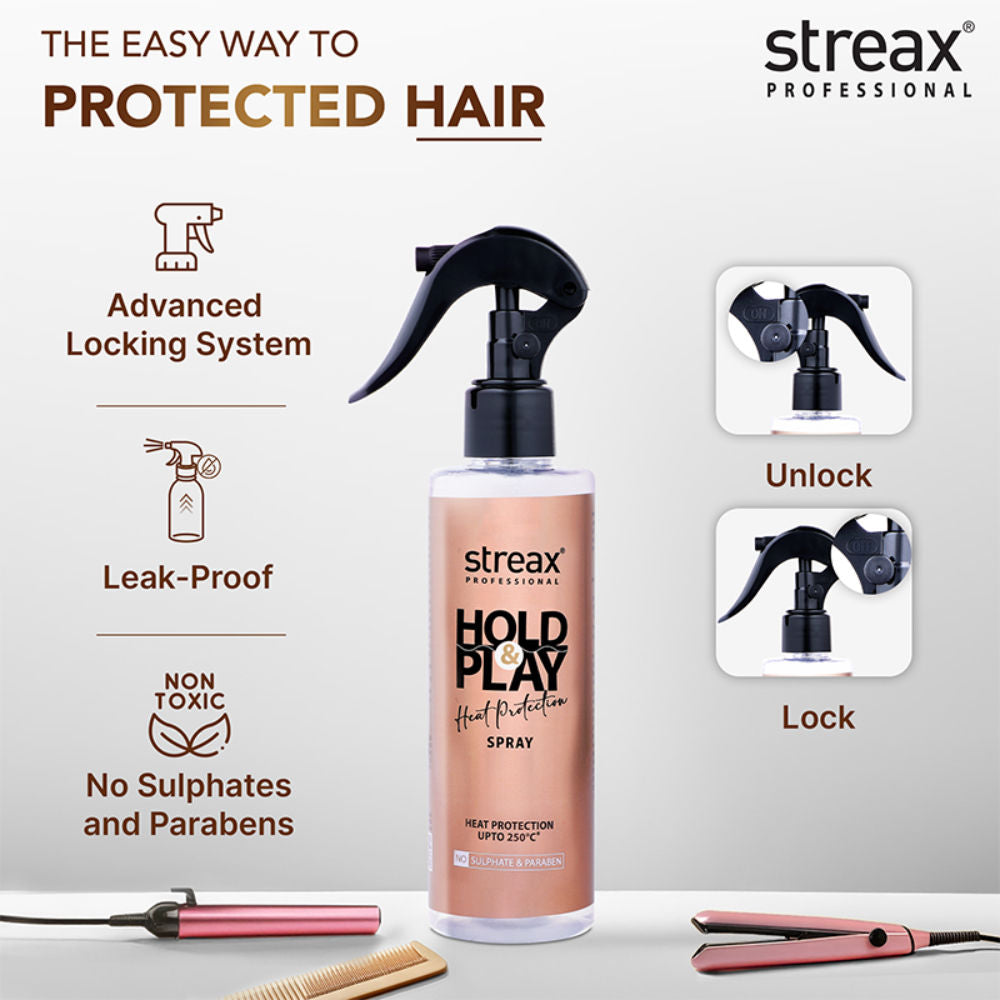 Streax Professional Hold & Play Heat Protection Spray, 200ml Buy at Indicrest Image 6
