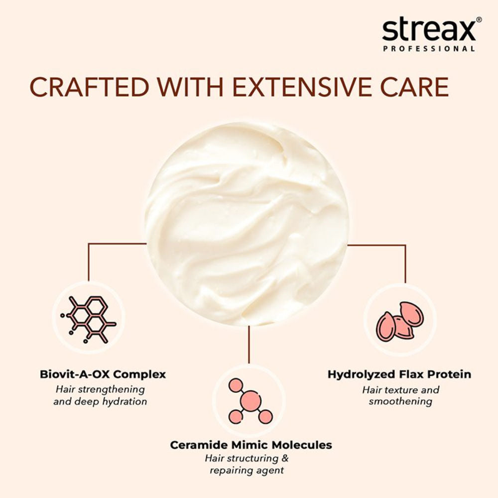 Streax Professional Vitariche Care Repair Max Hair Masque Biovit-A-OX For Healthy Hair, 200g Buy at Indicrest Image 3