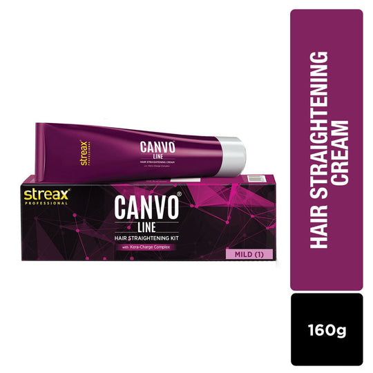 Streax Professional Canvoline Hair Straightening Kit Cream For Curly & Frizzy Hair Mild, 160g Buy at Indicrest