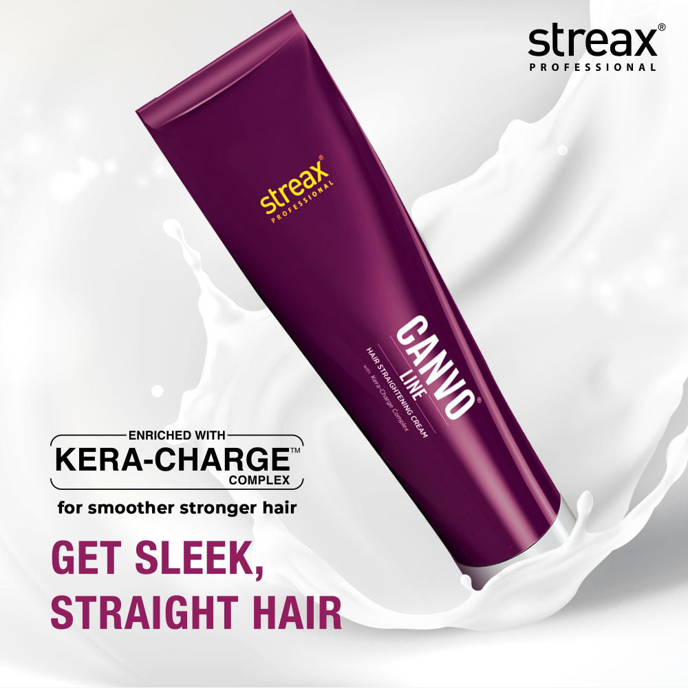 Streax Professional Canvoline hair straightening cream For curly & frizzy hair, Intense, 500g Buy at Indicrest Image 4