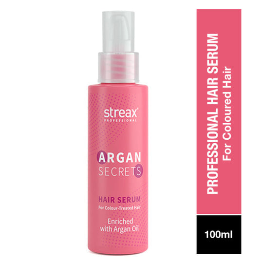 Streax Professional Argan Secrets Hair Serum For Colour -Treated Hair Enriched With Argan Oil, 100ml Buy at Indicrest