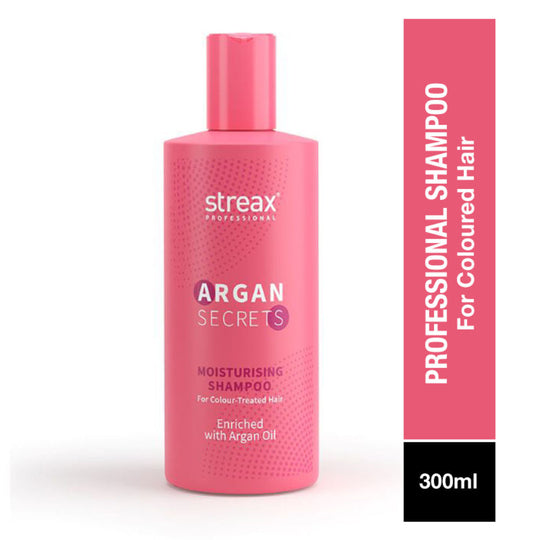Streax Professional Argan Secrets Moisturisng Shampoo For Colour Treated Hair Enriched With Argan Oil & UV Filter, 300ml Buy at Indicrest