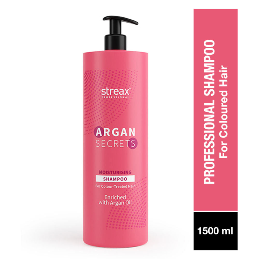 Streax Professional Argan Secrets Colour Protect Shampoo, Enriched With Argan Oil & UV Filter, 1.5 litres Buy at Indicrest