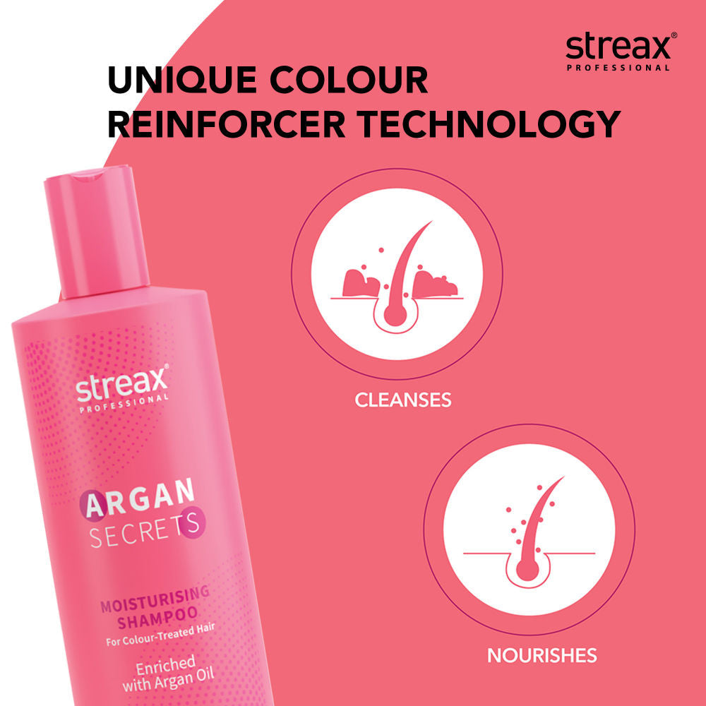 Streax Professional Argan Secrets Colour Protect Shampoo, Enriched With Argan Oil & UV Filter, 1.5 litres Buy at Indicrest Image 3