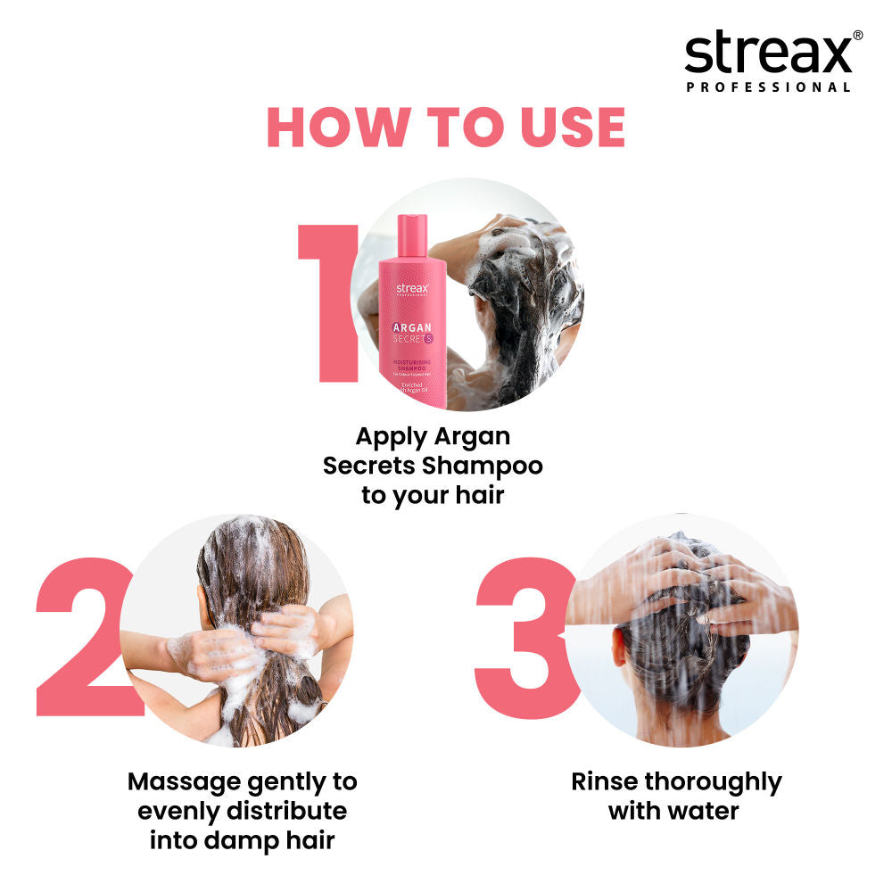 Streax Professional Argan Secrets Colour Protect Shampoo, Enriched With Argan Oil & UV Filter, 1.5 litres Buy at Indicrest Image 5