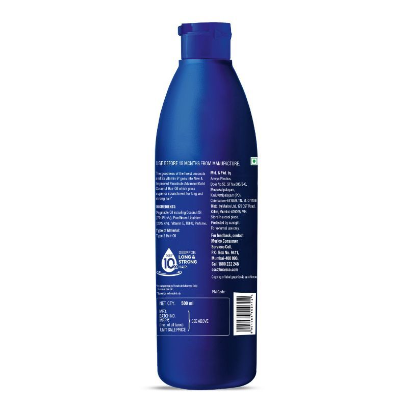 Parachute Advansed Gold Coconut Hair Oil With Vitamin-E For Long, Strong & Gorgeous Hair, 400ml Buy at Indicrest Image 8