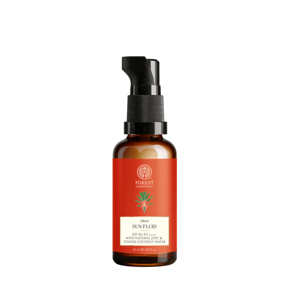 Forest Essentials Sheer Sun Fluid Sunscreen SPF 50 PA++++, 50ml, Buy from Indicrest