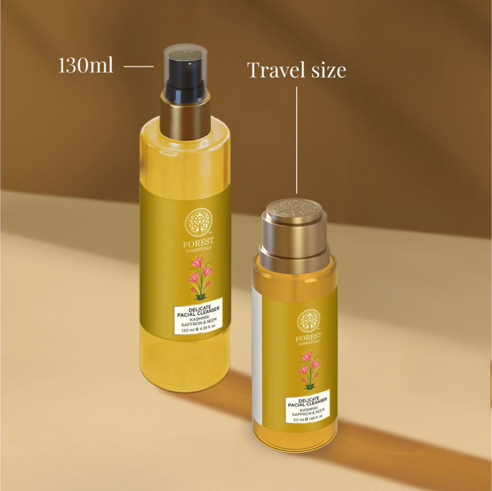 Forest Essentials Delicate Facial Cleanser with Saffron & Neem - Ayurvedic Face Wash For Oily Skin, 130ml