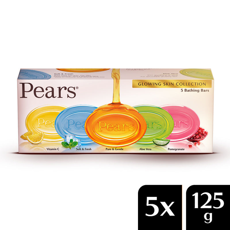 Pears Glowing Skin Collection Variety 5 Bathing Bars, 625g Buy at Indicrest