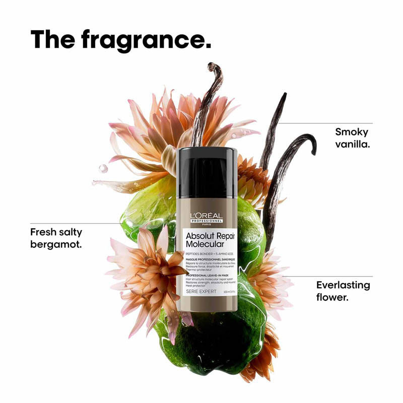 L'Oreal Professionnel Paris Absolut Repair Molecular Shampoo 1500ml | Mask 500ml | Rinse-Off Serum 250ml | Deep Repairing Leave-In Mask Cream 100ml