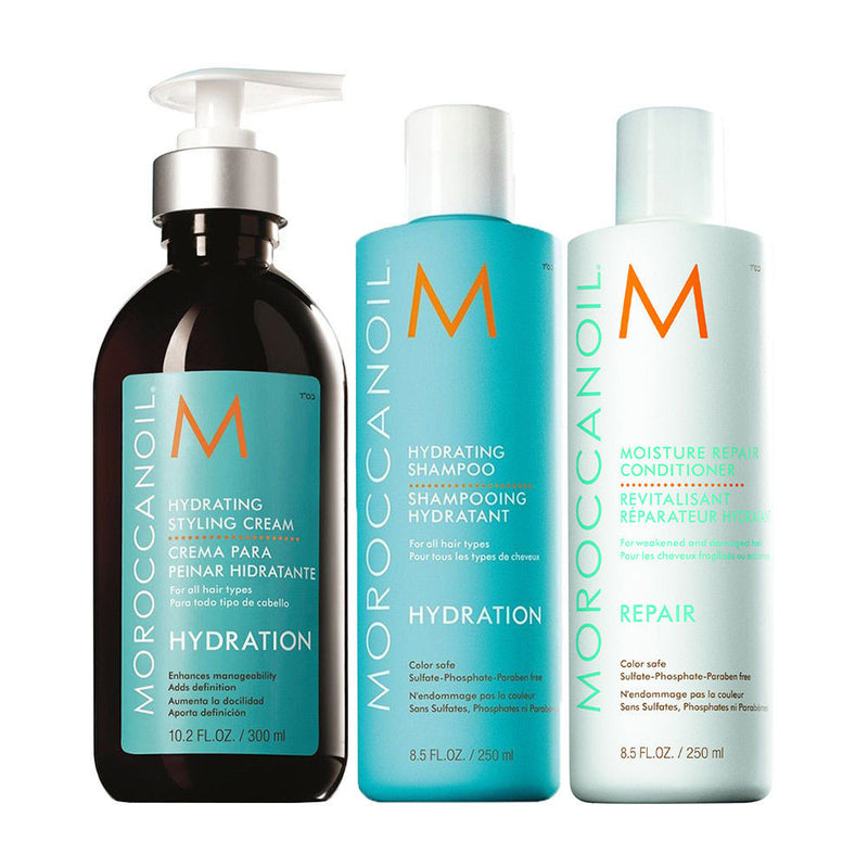 Moroccanoil Hydrating Shampoo, Conditioner And Hydrating Styling Cream - Styling Combo, Buy from Indicrest