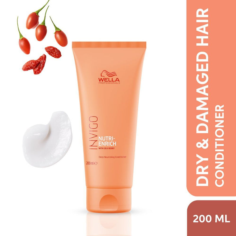 Wella Professionals Invigo Nutri Enrich Conditioner For Dry, Frizzy & Damaged Hair With Goji Berry, 200ml Buy at Indicrest