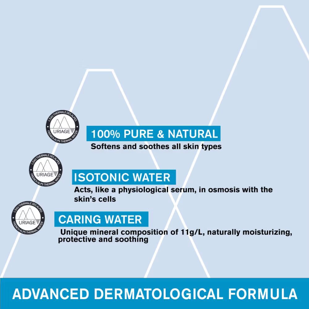 Uriage Thermal Water Mineralized Face Toner Mist Pure Natural Hydrates Soothes Repairs Skin Barrier, 300ml