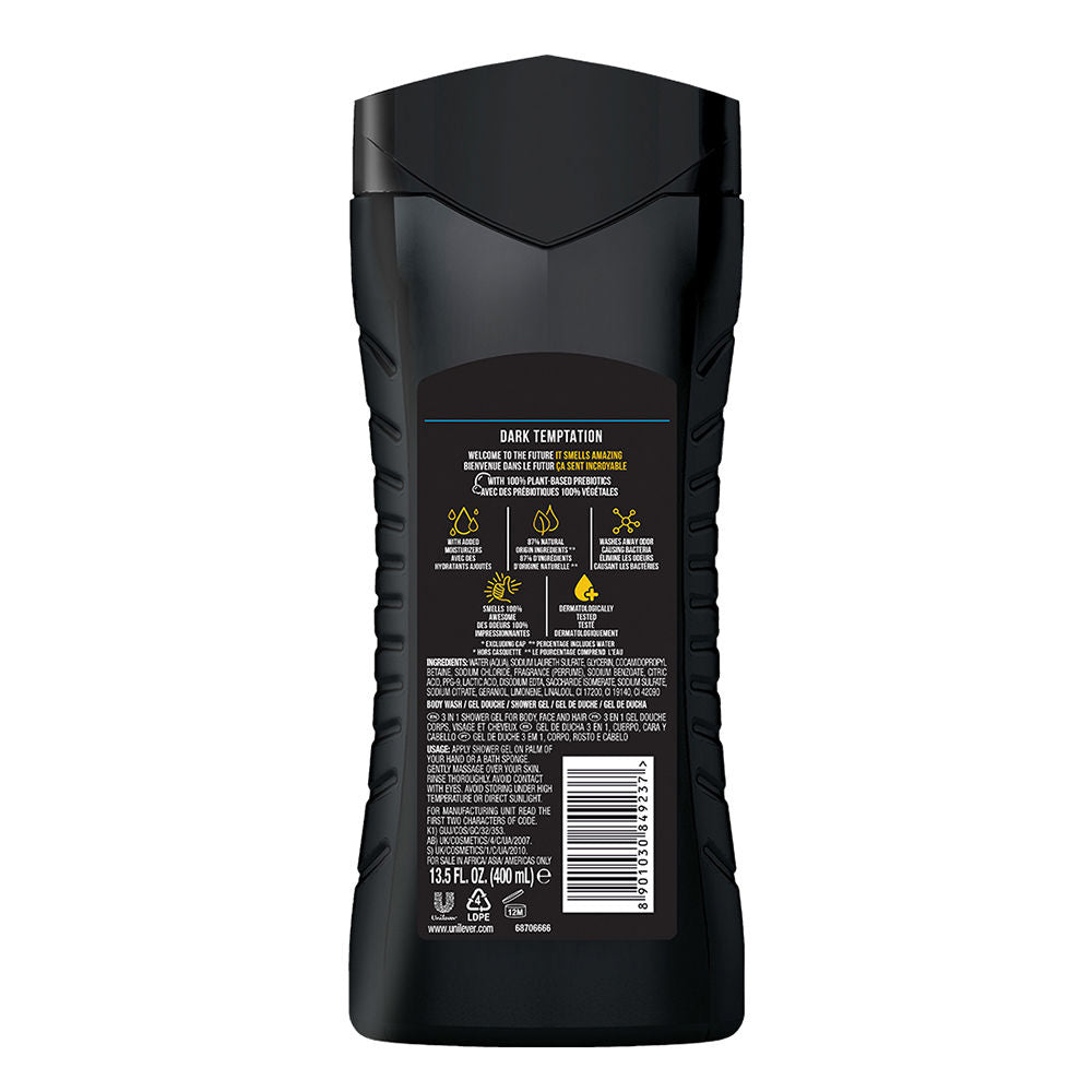Axe Dark Temptation 3 In 1 Body- Face & Hair Wash, 400ml Buy at Indicrest Image 3