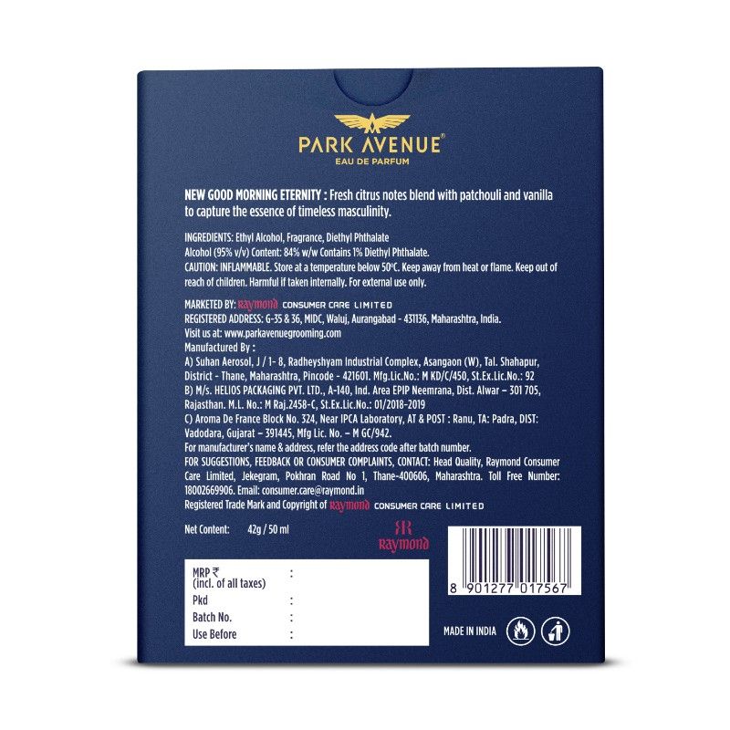 Park Avenue Good Morning Eternity Eau De Perfume For Him, 50ml Buy at Indicrest Image 2