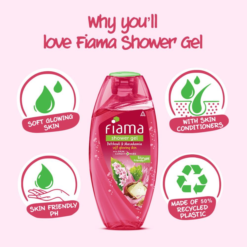 Fiama Shower Gel Patchouli & Macadamia, Body Wash for Hydrating & Soft Glowing Skin, 250ml Buy at Indicrest Image 5
