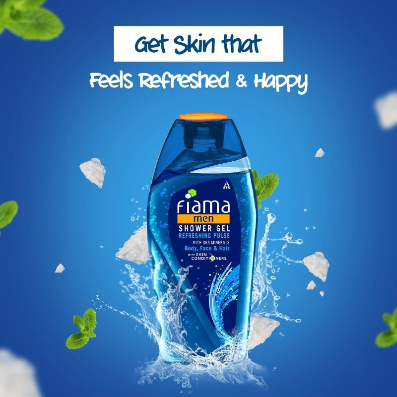 Fiama Men Shower Gel Refreshing Pulse, Body Wash for Fresh Looking Skin with Sea Minerals, 250ml Buy at Indicrest Image 5