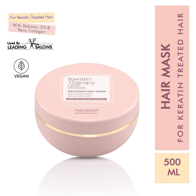 ALFAPARF MILANO Keratin Therapy Hydrating Mask for Hairfall Repair, Dry & Frizzy Hair, 200ml, Buy from Indicrest