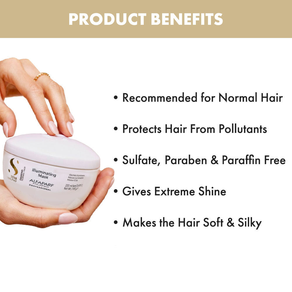 ALFAPARF MILANO Diamond Hair Mask Repairs Splitend, Adds Shine for Frizzy Hair, Sulfate Free, 200ml