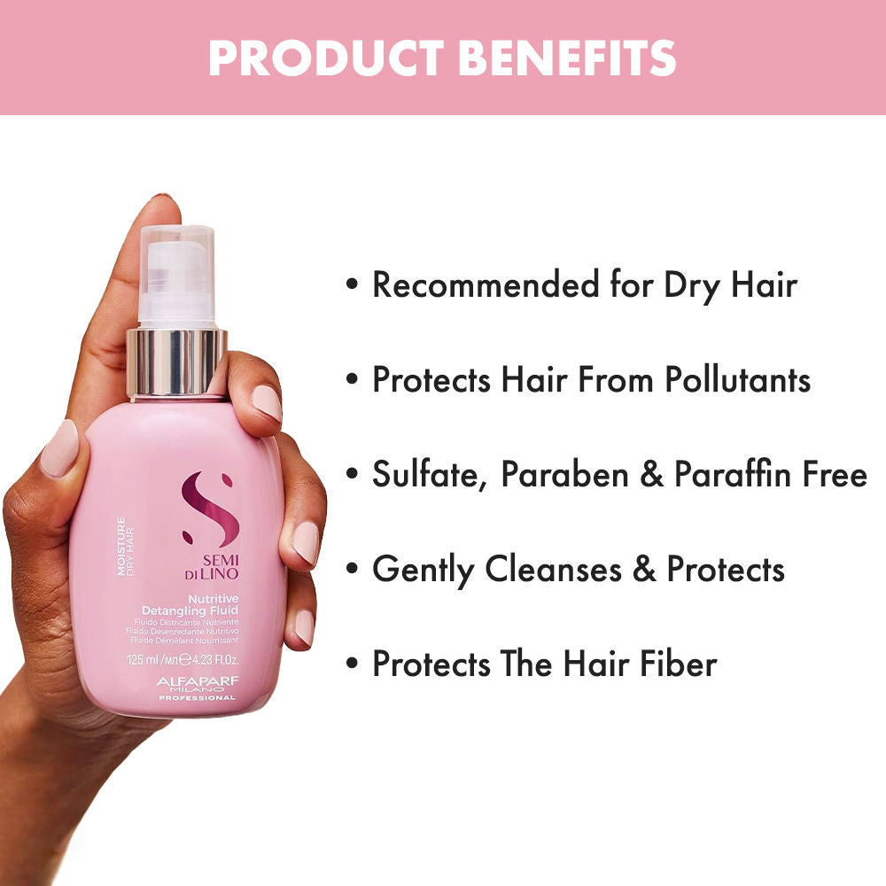 ALFAPARF MILANO Nutritive Detangling Serum For Frizzy & Dry Hair, Sulfate Free, 125ml