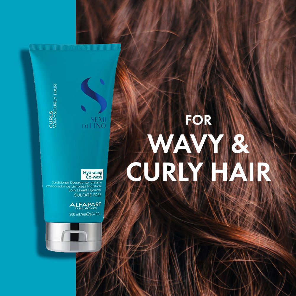 ALFAPARF MILANO Curly Hair Hydrating Co-Wash, Defines Curls, Reduces Frizz, Sulfate Free, 200ml