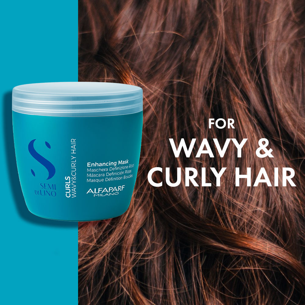 ALFAPARF MILANO Curly Hair Mask, Curls Defining, Frizzy Hair, Deep Moisture, Sulfate Free, 500ml