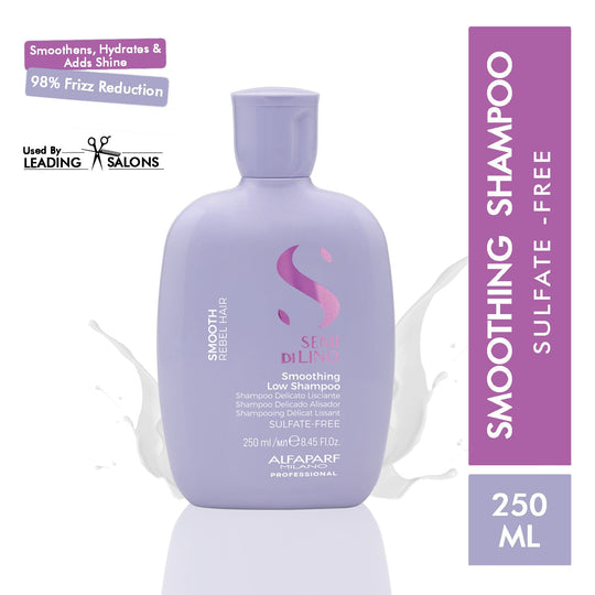 ALFAPARF MILANO Smoothing Shampoo For Dry & Frizzy Hair, Adds Smoothness, Sulfate Free, 250ml, Buy from Indicrest