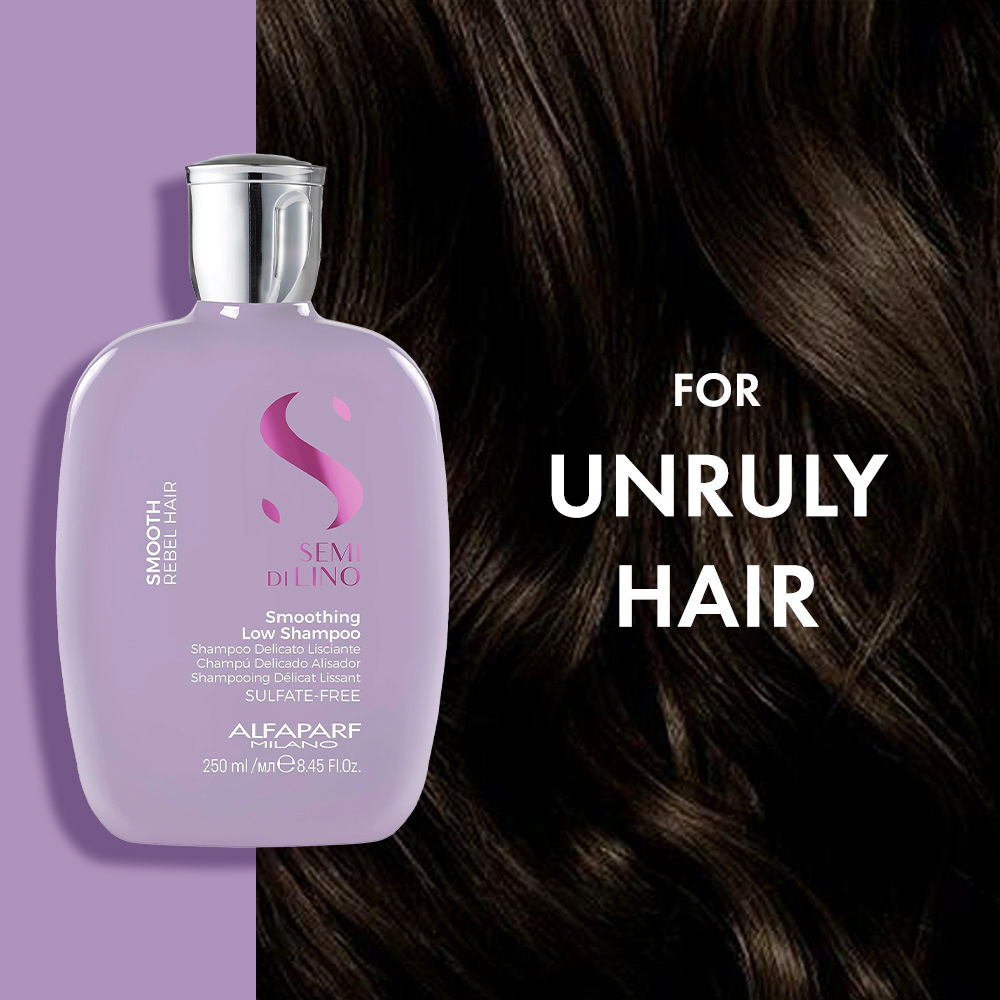 ALFAPARF MILANO Smoothing Shampoo For Dry & Frizzy Hair, Adds Smoothness, Sulfate Free, 250ml