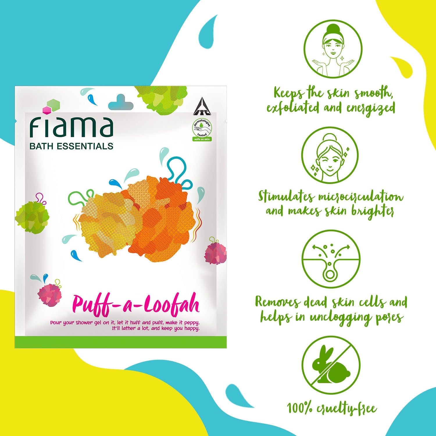 Fiama Bath Essentials Puff-a-Loofah (Color May Very) Buy at Indicrest Image 5