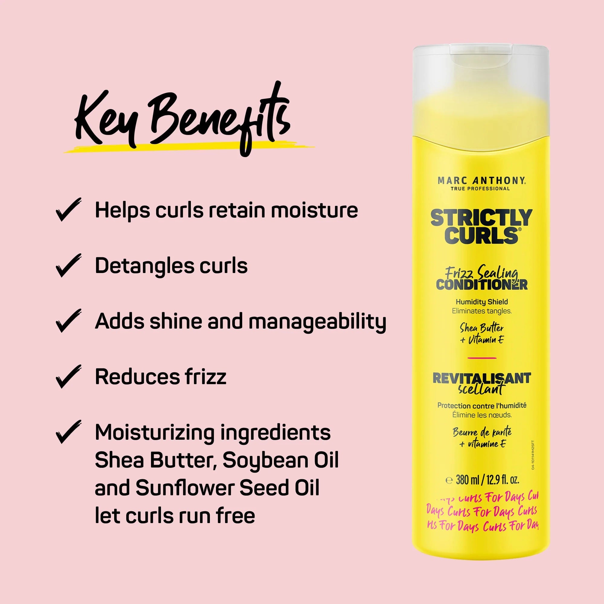 Marc Anthony Strictly Curls Sulfate Free Frizz Sealing Conditioner, 380ml