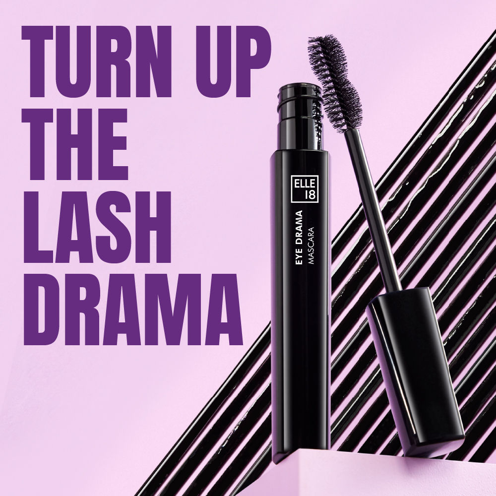 Elle 18 Eye Drama Lightweight & Volumising Mascara Black, Water Resistant, 10ml Buy at Indicrest Image 5