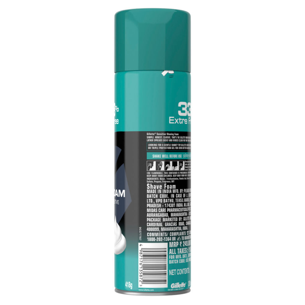 Gillette Classic Sensitive Shave Foam 33% Extra, 418g Buy at Indicrest Image 8