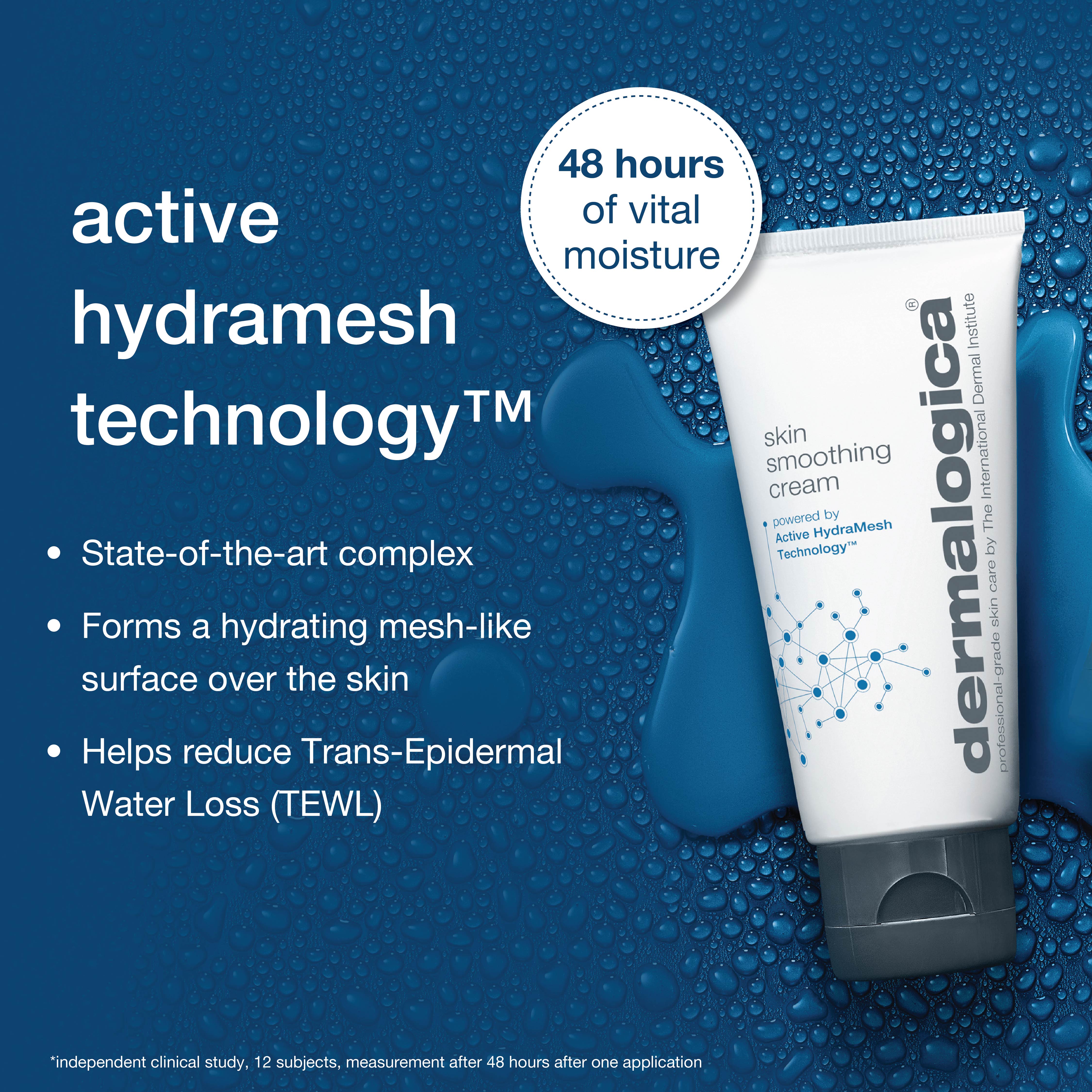 Dermalogica Skin Smoothing Cream Face Moisturiser Mini With Hyaluronic Acid & Vitman E, 15ml