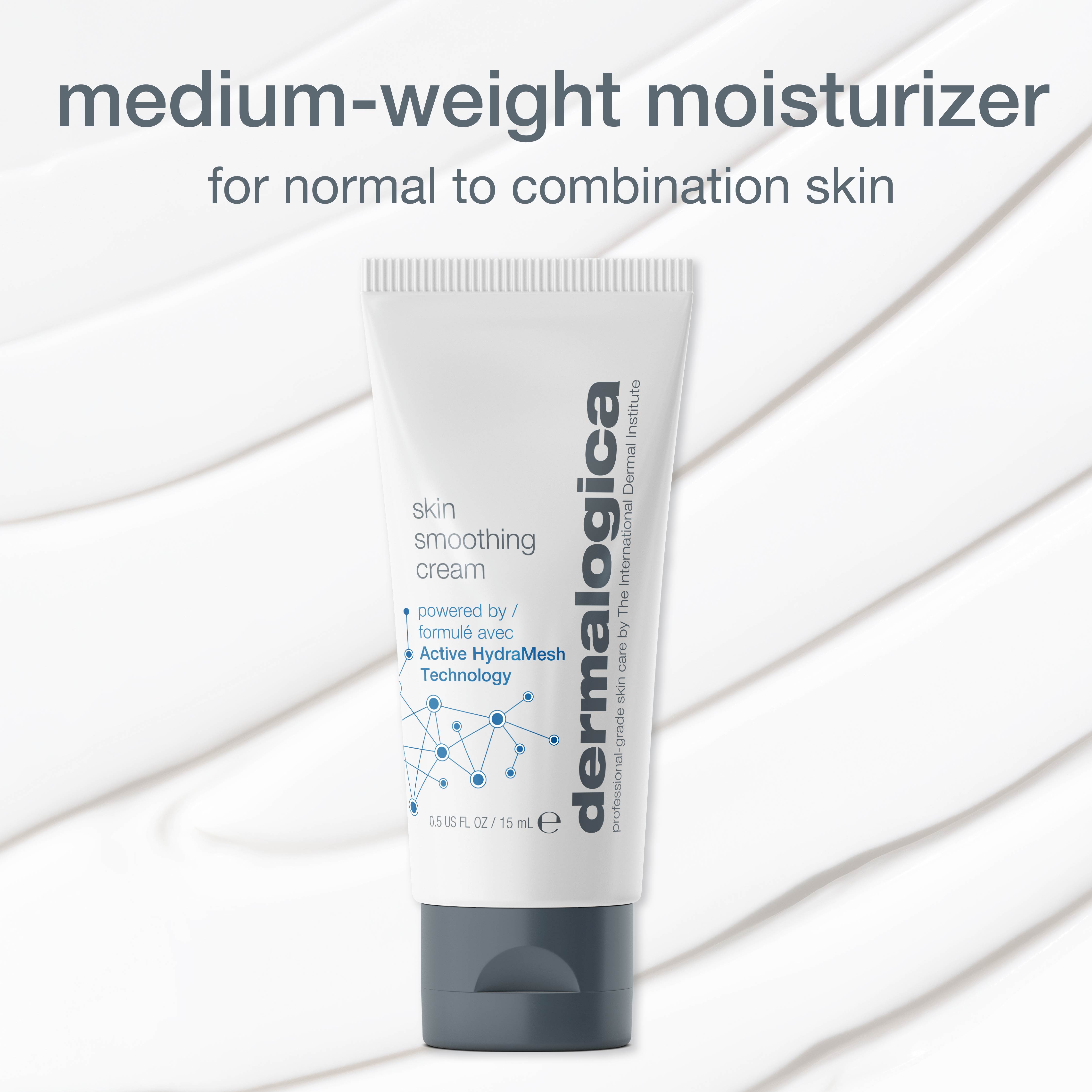 Dermalogica Skin Smoothing Cream Face Moisturiser Mini With Hyaluronic Acid & Vitman E, 15ml
