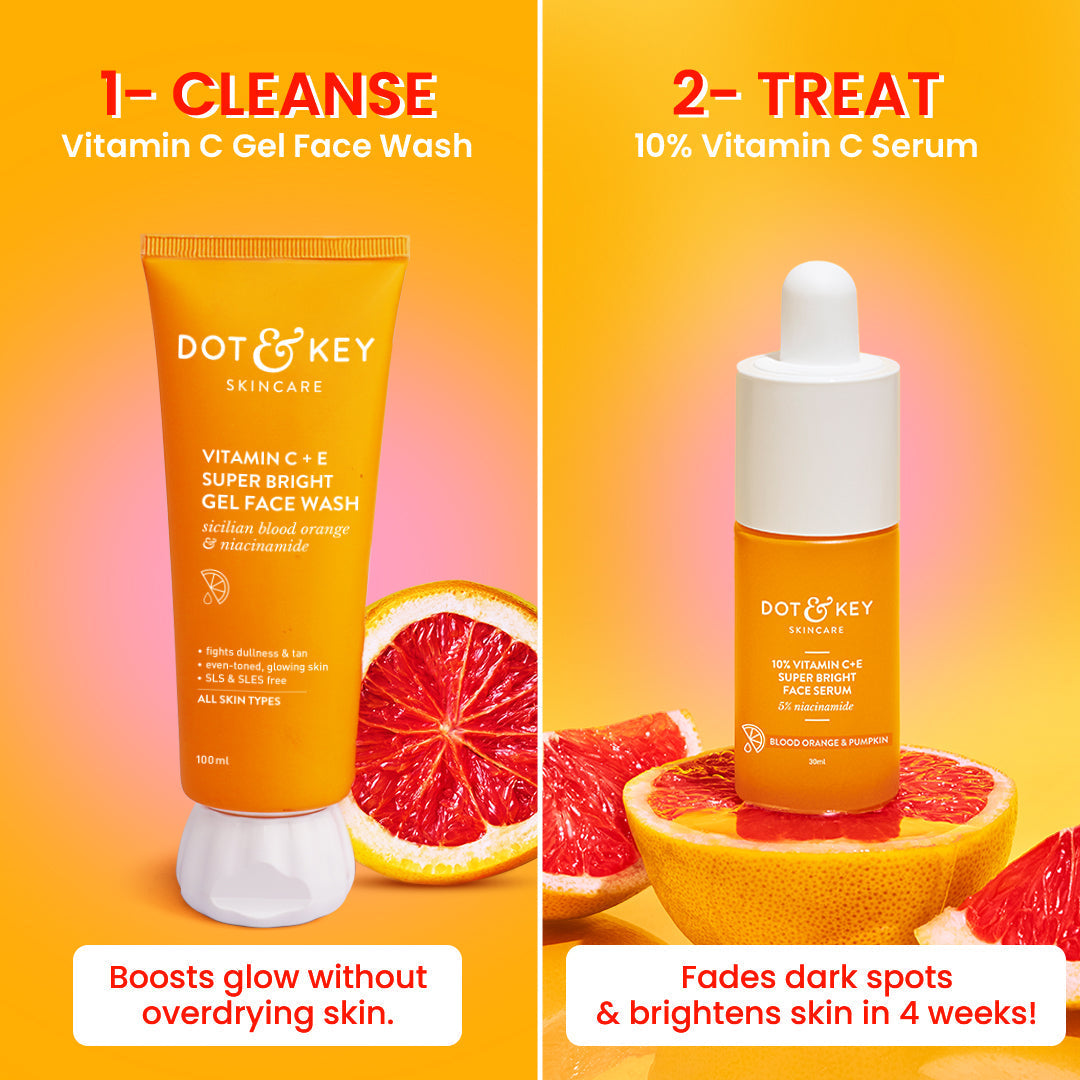 Dot & Key Vitamin C Daily Glow Booster Combo, (100ml+60ml+50g+30ml)