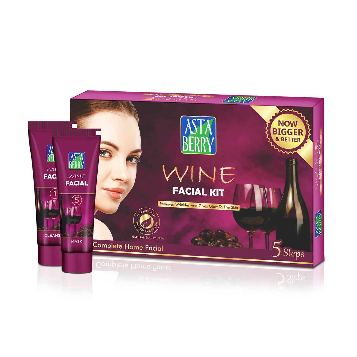Astaberry Wine Mini Facial Kit 100ml Pouch Set